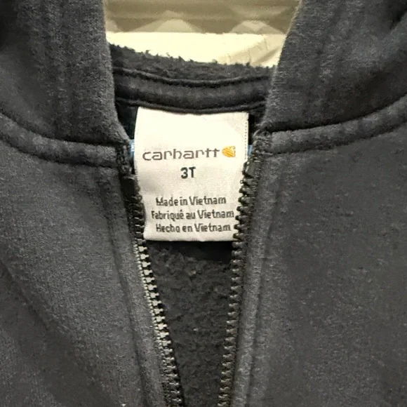 Carhartt Boys (3T) Black Zip-Up Hoodie - Picture 2 of 3